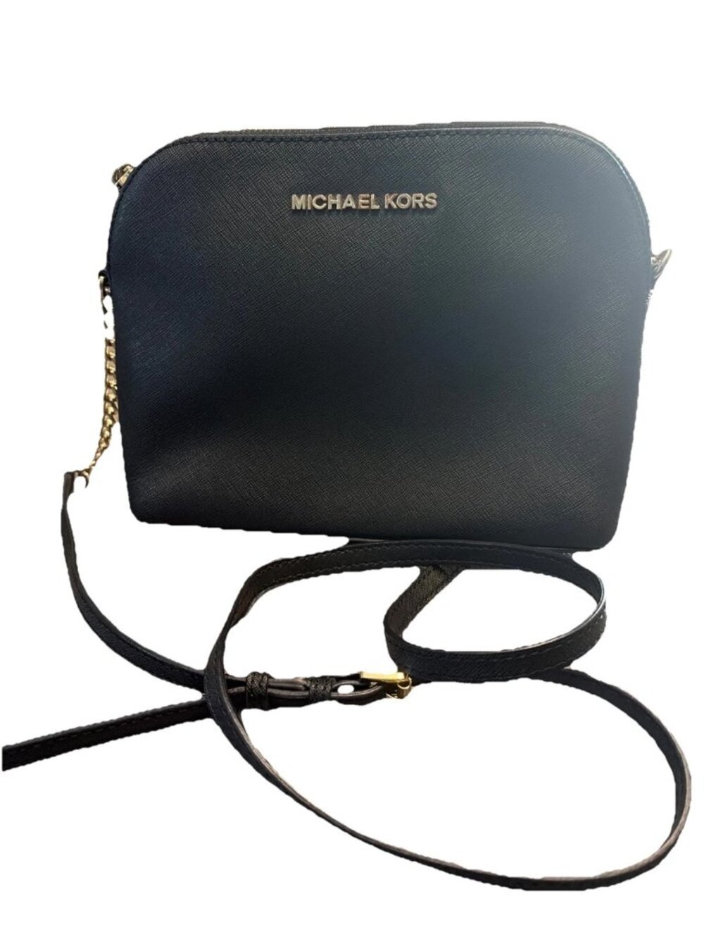 Michael Kors Cindy Black Leather Crossbody Bag EUC